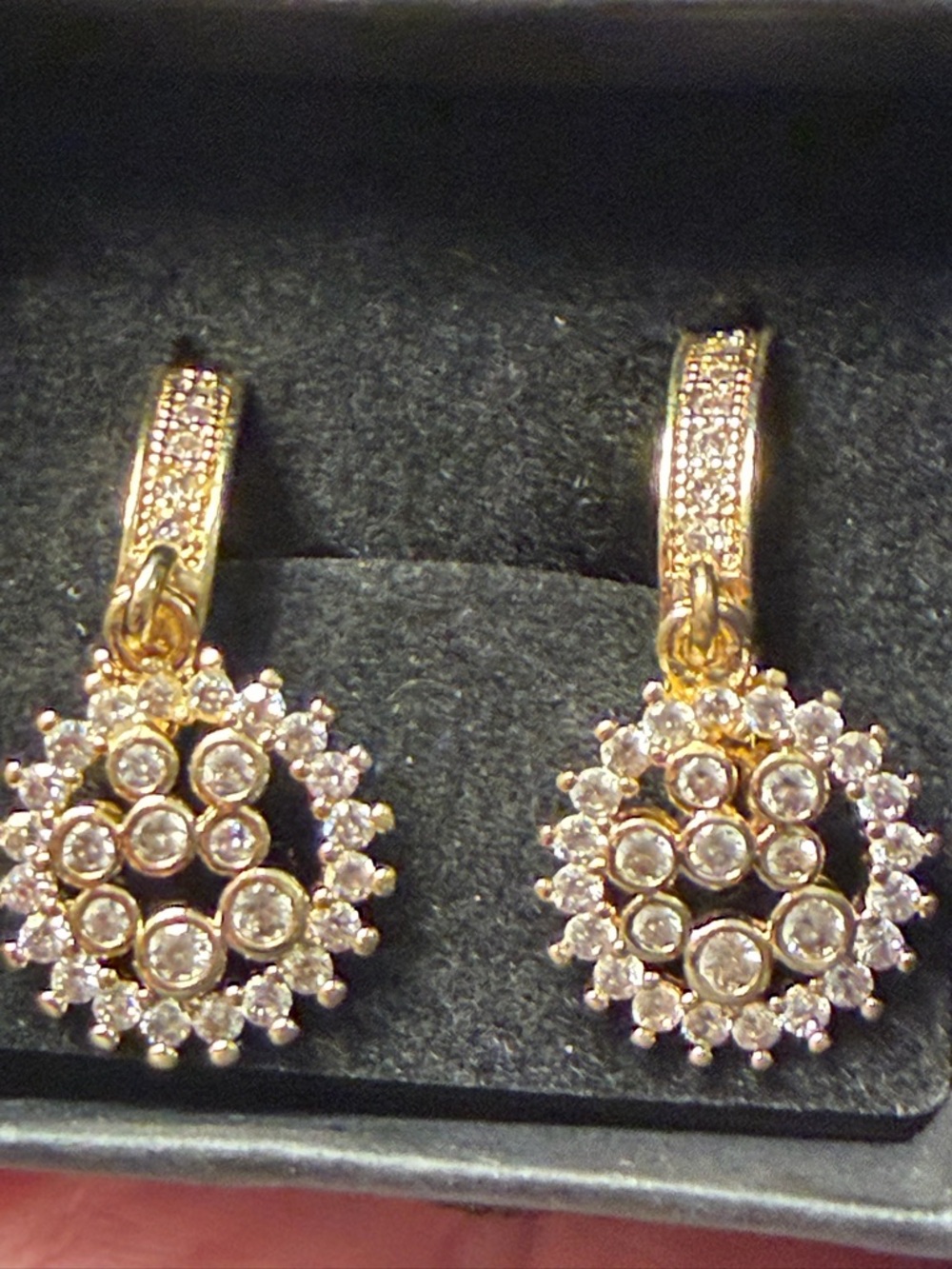NWOT 14k Gold-plated  CZ Drop Earrings - Elegant Women's Jewelry